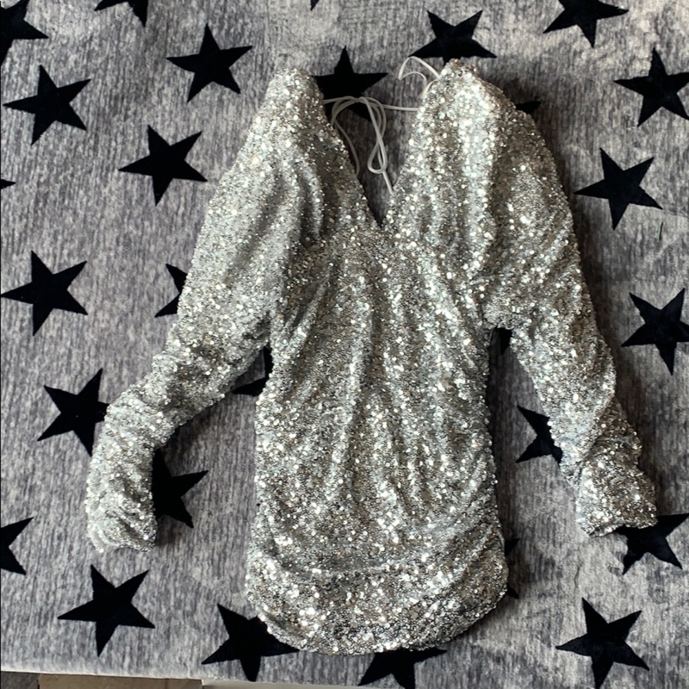 Extremely sexy silver dress